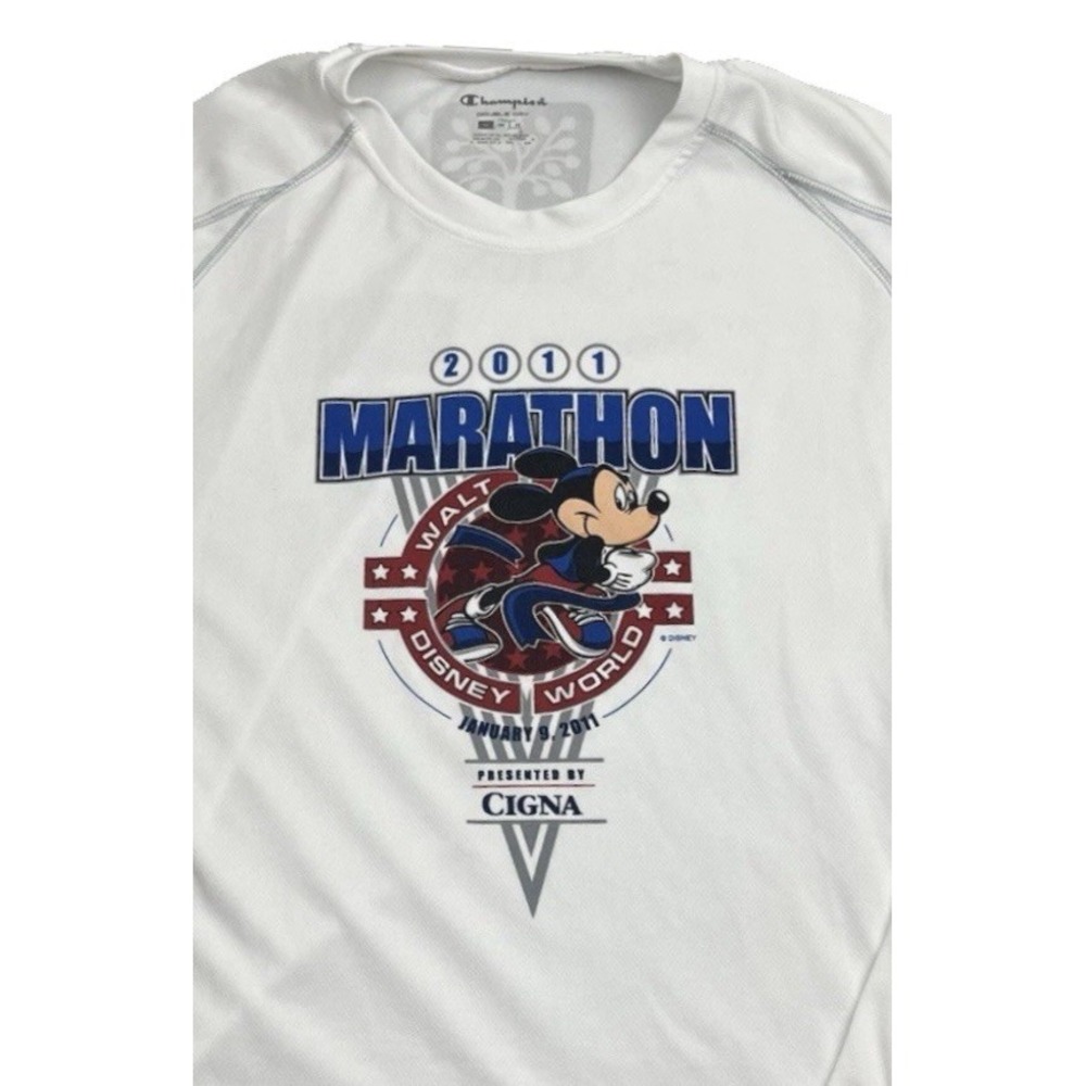 Disney Long Sleeeve Shirt M‎ Run Disney Marathon 2011 Mickey Quick Dry Champion